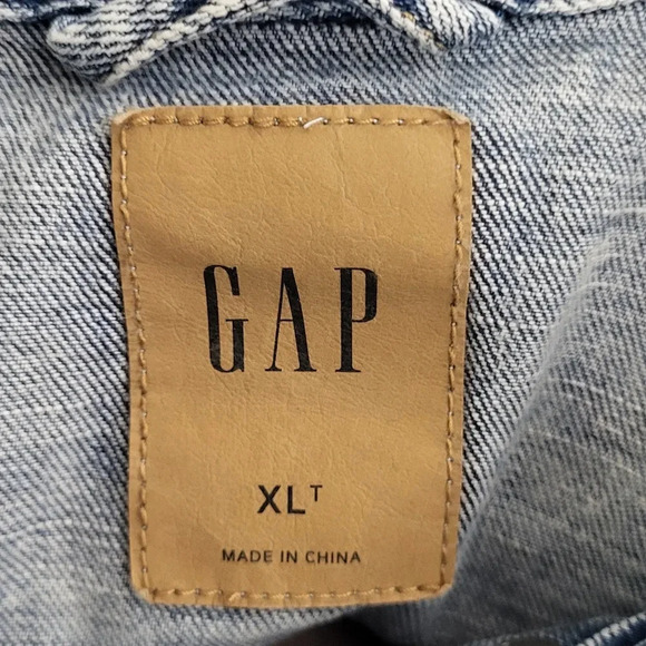 Gap Nwt New Womens Acid Wash Denim Jean Jacket Size XL Tall - Picture 9 of 12